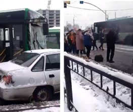 Алматыда үш автобус пен жеңіл көліктің соқтығысуы бойынша тергеу басталды