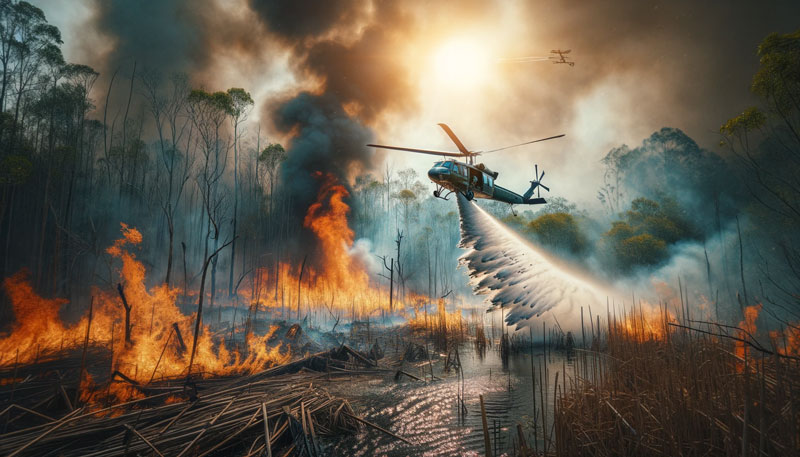Продолжается борьба с лесным пожаром в Алматинской области