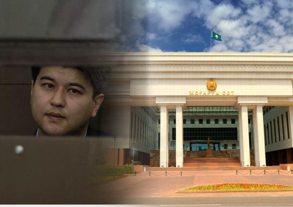 Зал суда с заседанием по делу Бишимбаева, фокус на подсудимом без присяжных.
