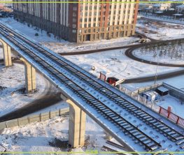 Астанада LRT-нің тәжірибелік бөлігінде жарты шақырым рельс төселді