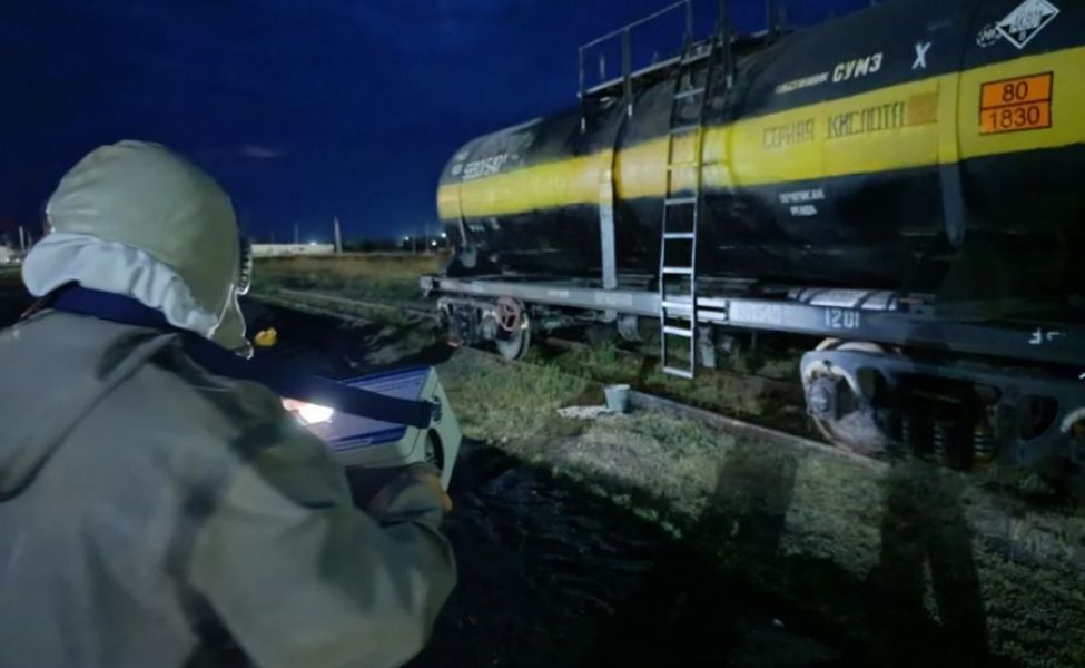 Ақмола облысындағы теміржол станциясында күкірт қышқылы төгілді